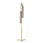 Black Note Triplet Floor Lamp - Gold / Grey Wood