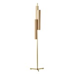 Black Note Triplet Floor Lamp - Gold / Natural Beech Wood