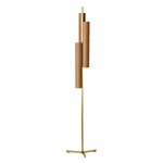 Black Note Triplet Floor Lamp - Gold / Natural Cherry Wood