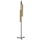 Black Note Triplet Floor Lamp - Matte Black / Natural Beech Wood