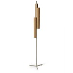 Black Note Triplet Floor Lamp - Matte Ivory / Natural Cherry Wood