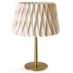 Lola Table Lamp - Gold / Ivory White Wood