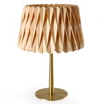 Lola Table Lamp - Gold / Natural Beech Wood