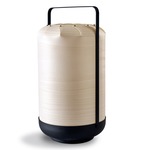Chou Mini Portable Cordless Table Lamp - Matte Black / Ivory White Wood