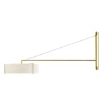 Thesis Swing Arm Plug-in Wall Sconce - Gold / Ivory White Wood
