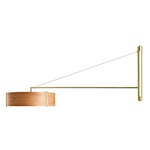 Thesis Swing Arm Plug-in Wall Sconce - Gold / Natural Cherry Wood