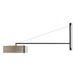 Thesis Swing Arm Plug-in Wall Sconce - Matte Black / Grey Wood