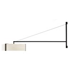 Thesis Swing Arm Plug-in Wall Sconce - Matte Black / Ivory White Wood
