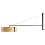 Thesis Swing Arm Plug-in Wall Sconce - Matte Black / Natural Beech Wood