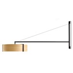 Thesis Swing Arm Plug-in Wall Sconce - Matte Black / Natural Beech Wood