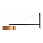 Thesis Swing Arm Plug-in Wall Sconce - Matte Black / Natural Cherry Wood