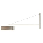 Thesis Swing Arm Plug-in Wall Sconce - Matte Ivory / Grey Wood