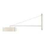 Thesis Swing Arm Plug-in Wall Sconce - Matte Ivory / Ivory White Wood