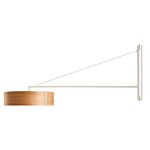 Thesis Swing Arm Plug-in Wall Sconce - Matte Ivory / Natural Cherry Wood