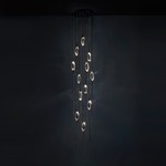 Il Pezzo 12 Cluster Chandelier - Black / Gold / Crystal