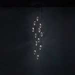 Il Pezzo 12 Cluster Chandelier - Black / Gold / Crystal