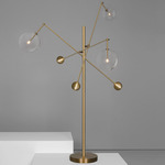 Milan Floor Lamp - Lacquered Burnished Brass / Transparent