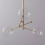 RD15 Chandelier - Lacquered Burnished Brass / Transparent