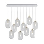 Lantern Linear Multi Light Chandelier - White / Clear