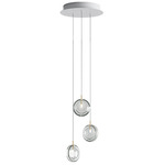 Lens Multi Light Chandelier - White / Clear
