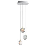Lens Multi Light Chandelier - White / Clear / White