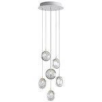 Lens Multi Light Chandelier - White / Clear