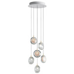 Lens Multi Light Chandelier - White / Clear / White