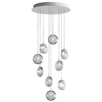 Lens Multi Light Chandelier - White / Clear