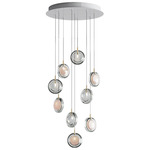 Lens Multi Light Chandelier - White / Clear / White