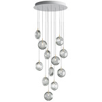 Lens Multi Light Chandelier - White / Clear
