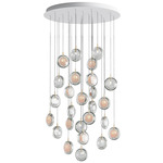 Lens Multi Light Chandelier - White / Clear / White