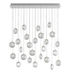 Lens Linear Multi Light Chandelier - White / Clear