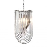 Murano Chandelier - Nickel / Clear