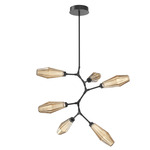 Aalto Modern Vine Chandelier - Matte Black / Optic Ribbed Bronze