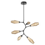 Aalto Vine Branch Chandelier - Matte Black / Optic Ribbed Bronze