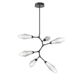 Aalto Modern Vine Chandelier - Matte Black / Optic Ribbed Clear