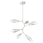 Aalto Modern Vine Chandelier - Beige Silver / Optic Ribbed Clear
