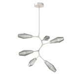 Aalto Modern Vine Chandelier - Beige Silver / Optic Ribbed Smoke