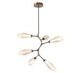 Aalto Modern Vine Chandelier - Flat Bronze / Optic Ribbed Amber