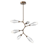 Aalto Modern Vine Chandelier - Flat Bronze / Optic Ribbed Clear