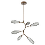 Aalto Modern Vine Chandelier - Flat Bronze / Optic Ribbed Smoke