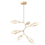 Aalto Modern Vine Chandelier - Gilded Brass / Optic Ribbed Amber