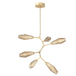 Aalto Modern Vine Chandelier - Gilded Brass / Optic Ribbed Bronze