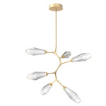 Aalto Vine Branch Chandelier - Gilded Brass / Optic Ribbed Clear