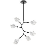 Blossom Modern Vine Chandelier - Matte Black / Clear