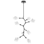 Blossom Modern Vine Chandelier - Matte Black / Clear
