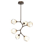 Gem Modern Vine Chandelier - Flat Bronze / Amber