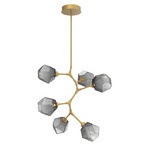 Gem Modern Vine Chandelier - Gilded Brass / Smoke