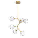 Gem Modern Vine Chandelier - Gilded Brass / Clear