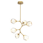 Gem Modern Vine Chandelier - Gilded Brass / Amber